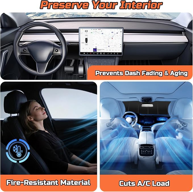 2018-2026 Wrangler JL Windshield Sun Shade Compatible for 2020-2026 Jeep Gladiator Silver Reflective Foldable Front Sun Visor Sunshade Protector with Storage Bag Keep Interior Cool - Image 7