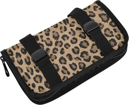 Car Tissue Holder Car Napkin Holder Box Dispenser Storage Case Sun Visor Mask Holder with Adjustable Straps Reusable Refillable Brown Leopard Print - Image 2