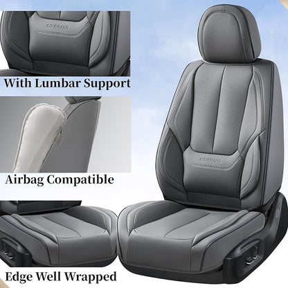 Coverado Car Seat Covers, Seat Covers for Cars, Waterproof Leather Auto Seat Protectors, Leather Car Seat Cushion, Car Interiors Accessories Universal Fit for Most Cars - Image 4