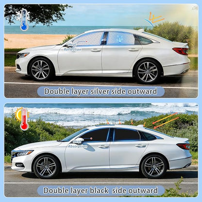 ZATOOTO Car Window Shades for Honda Accord 2018-2023,100% UV Protection | 4 Pcs Magnetic Car Window Covers, Foldable Privacy Curtains Side Window Sun Shade for Baby Breastfeeding Sleeping Camping - Image 3