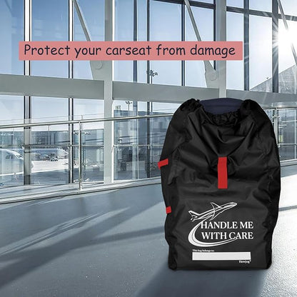 Car Seat Travel Bag for Airplane, Carseat Cover for Air Travel for Infant Carriers Booster Convertible, Black - Image 5