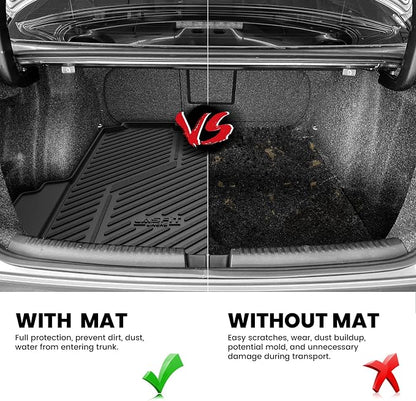 LASFIT Trunk Mat for Volkswagen Jetta 2011-2018, Custom Fit All-Weather TPE Rubber Cargo Mat for VW Jetta Accessories Trunk Liner Cargo Liner, Waterproof, Easy to Clean, Black - Image 4