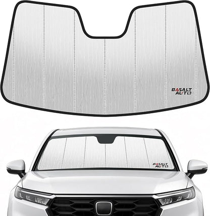 2023-2026 CR-V Windshield Sun Shade Compatible for 2023-2026 Honda CR-V Silver Reflective Foldable Front Sun Visor Sunshade Protector with Storage Bag Keep Interior Cool by BasaltAuto