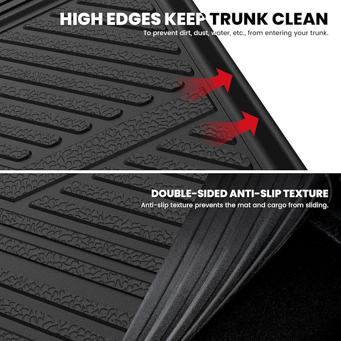 LASFIT Trunk Mat with Backrest Mat for Chevrolet Chevy Traverse 2024-2026 | GMC Acadia 2024-2026 & Buick Enclave 2025-2026, All Weather TPE Custom Fit, Edge to Edge Coverage, Easy to Wash - Image 4