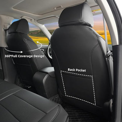 Lolcar Custom Fit Civic Seat Cover Full Set for Honda Civic (Sedan 2022 2023 2024 Touring)&(Sedan 2025-2026 Sport Touring),5-Seats Full Set,Leather Seat Protector (Black) - Image 4