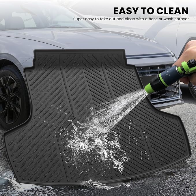LASFIT Cargo Mat for Hyundai Sonata 2020-2026 / Kia K5 2021-2026 | All Weather TPE Custom Fit Car Trunk Mats Cargo Liners Accessories, Black - Image 8