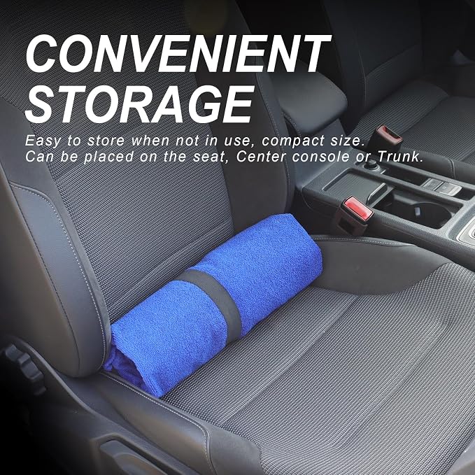 Sweat Towel Car Seat Cover Protector Front Seats for Gym Workout, Running, Swimming, Beach and Hiking, Waterproof Universal Seat Cover for Car, Trucks, Van & SUV (1, Blue/Yellow, Front) - Image 6