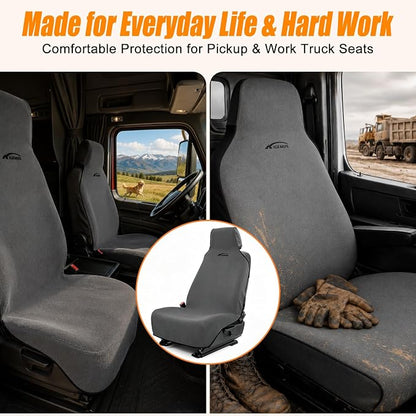 Seat Covers for Trucks, Waterproof Towel Seat Protectors, 1 Pack | 67x30 in Large Size, Sweat-Absorbent Microfiber, Anti-Slip, Quick Drape-On, Front Seat Coverage for Work, Gym, Beach, Pet - Image 2
