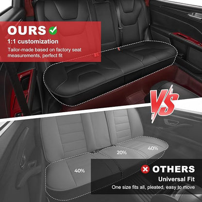 TTX LIGHTING Custom Fit for Ford Fusion Seat Covers 2013-2020 5-Seats | Original Seat Pattern | Full Coverage | Easy Install | Faux Leather | Shield Your Car Seats - Image 4