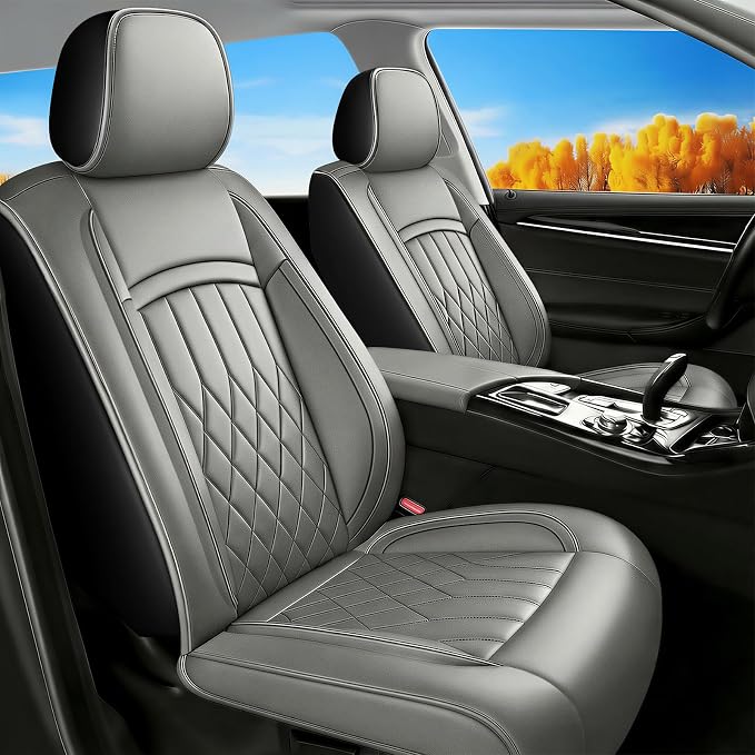 Fit for Camry Seat Covers Compatible with Toyota Camry 2012-2026 Waterproof Breathable Leather Automotive Seat Cushions Protector, Airbag Compatible,Easy to Install,Full Set 5 Seats(Gray) by Unknown