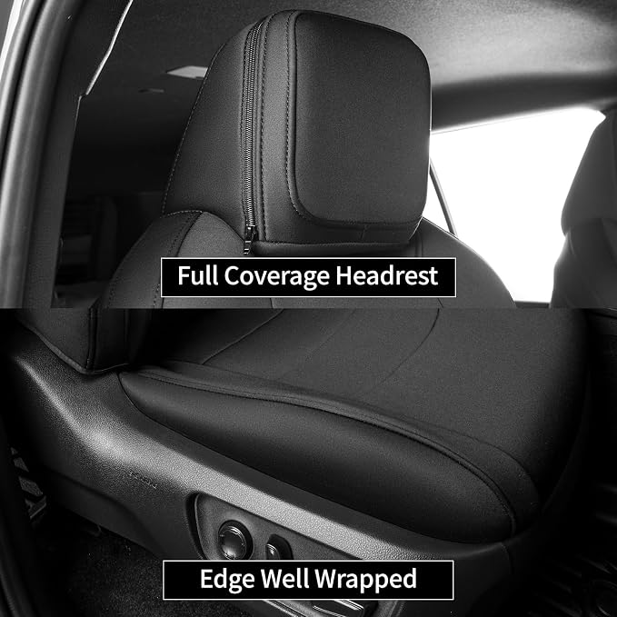 EKR Car Seat Covers Custom Fit for Toyota 4Runner(7 Seats) Full Set | for Toyota 4 Runner 2025-2026 Seat Covers for SUV,Full Wrap,Airbag Compatible,Waterproof Pet-resistant,Neoprene(Black) - Image 4