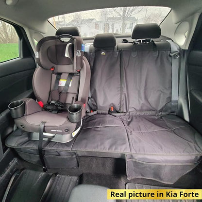 Car Seat Protector, Under Child Car Seats Cover | Waterproof, 3 Functional Rear Belts, Baby Carseat Cushion, Covers Fabric and Leather Seats | 4Pockets Non-Slip Thick Padding - Image 6