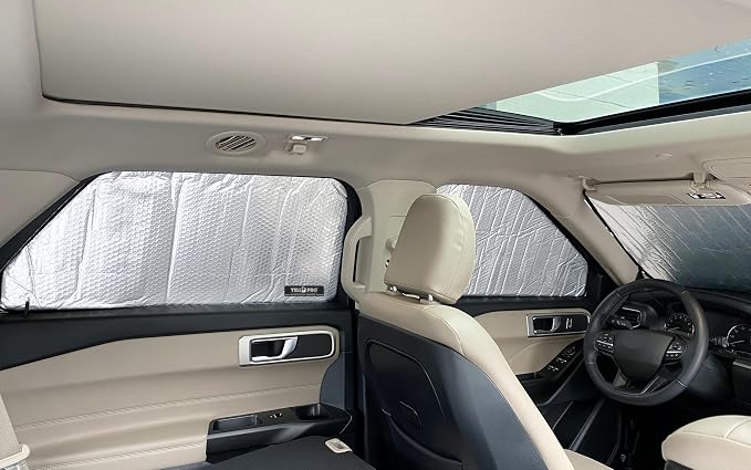 Front Side Sunshade (2PCS) Custom Fit for 2020-2026 Ford Explorer SUV | UV Reflector Sun Protector Privacy Multi-Layer Insulated Blockout Accessories [Made in USA] - Image 5