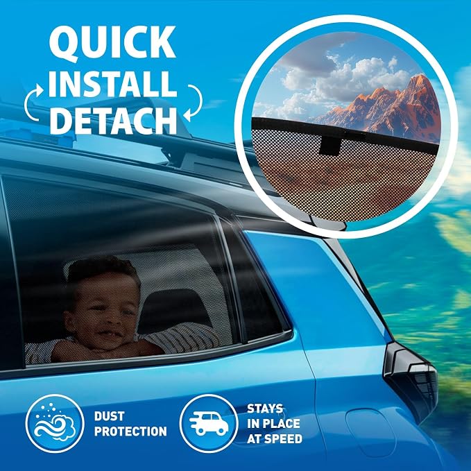 CLIM ART Magnetic Car Window Shades for Jeep Compass 2017-2026 – Custom-Fit Sun Blocker Curtains, Side Window Covers, Essential Car Accessories for Camping, Baby, and Privacy Protection - MS0165 - Image 2