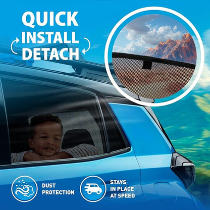 CLIM ART Magnetic Car Window Shades for Honda Civic 2016-2021 Sedan – Custom-Fit Sun Blocker Curtains, Side Window Covers, Essential Car Accessories for Camping, Baby, and Privacy Protection - MS0163 - Image 2