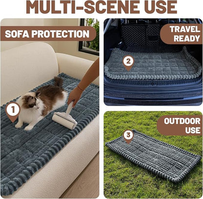 Dog Car Seat Waterproof Bed Cover Back Seat Dark Gray 23.6”x51” | Nonslip Soft Comfortabl Pet Bed Mat Car Blanket for Travel Backseat Extender Seat Covers Dog Bed for Cars Trucks and SUVs - Image 7