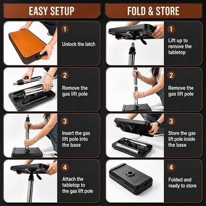 Car Seat Tray Table, Adjustable Foldable Vehicle Desk for Laptop, Tablet and Food, Back Seat Travel Tray with Cup Holder, Phone Holder and Storage Groove, Black (Small) - Image 4