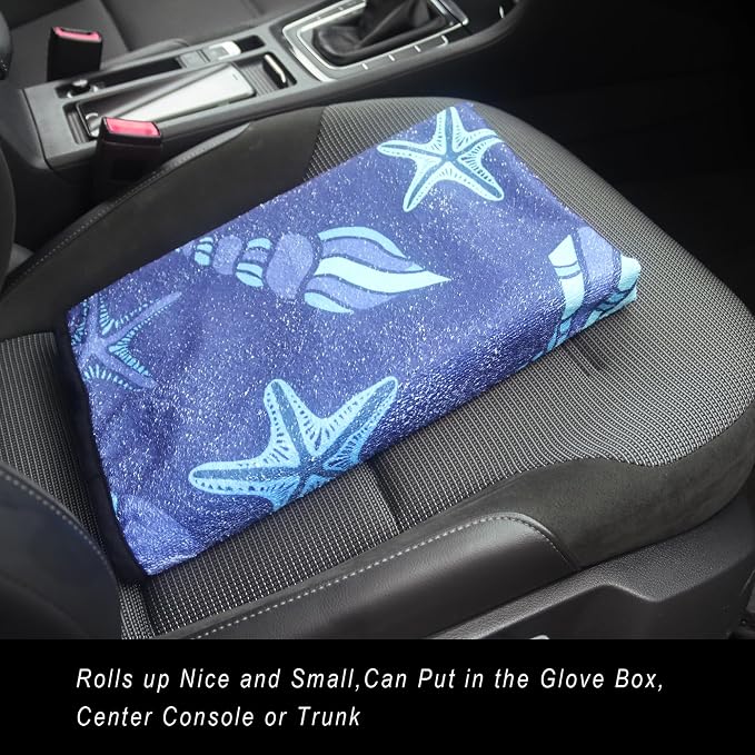Car Seat Cover Protector Front Seats,for Gym Workout,Running,Swimming,Beach and Hiking,Waterproof Sweat Towel Bucket Seat Covers for Cars SUV Trucks (Conch Shells Starfish, 2Pcs) - Image 7