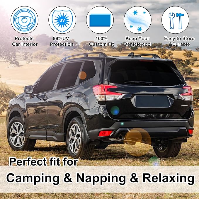 TINGLU Window Shades for Subaru Forester 2019-2024 Accessories Car Side Full Windows Rear Triangular Windshield Sun Shade Sun UV Rays & Privacy Protection for Camping,Napping,and Relaxing 8PCS - Image 6