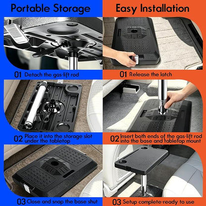 Car Seat Tray Table, Adjustable Car Laptop Desk for Travel, Work & Eating | Car Tray,Car Desk for Laptop,Multi-Function Travel Tray,Portable Car Table,for Front Passenger/Rear/Driver Seat - Image 3