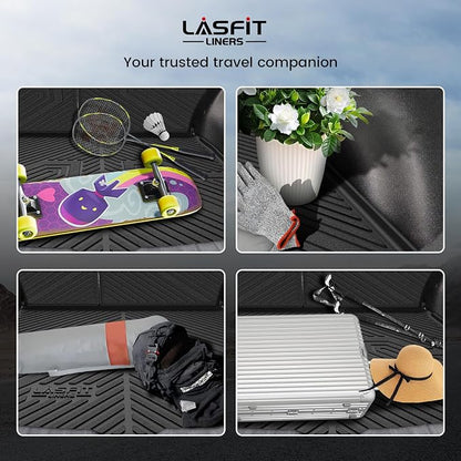 LASFIT Cargo Mat with Backrest Mat for Toyota Corolla Cross 2022-2026 | Fit Gas & Hybrid Models, All Weather TPE Custom Fit Trunk Mat, Full Coverage Secure-Fit Cargo Liner, Easy to Wash - Image 8