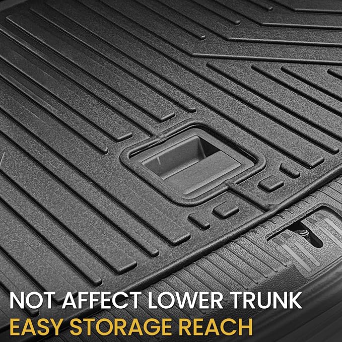 Cargo Mat for Volkswagen VW Atlas 2018-2026 6/7 Seats Accessories | One-Piece Cargo Liner & Rear Seat Back Protector, All Weather TPE, Non Slip & Odorless & Scratch Proof, Quick Clean - Image 7
