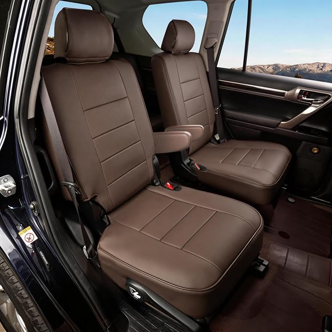 Ranaya Custom Fit Lexus Seat Covers for Lexus GX460 2012–2023 | for Base,Premium,Luxury,6-Passenger Full Set,(2nd Row Captain Chairs),Waterproof Leatherette, Pet & Kid Friendly,Brown - Image 2