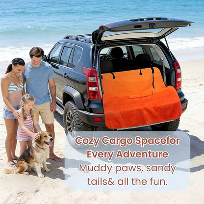 Waterproof Back Seat Cover for Dogs and Kids, Car Seat Protector Under Baby Car Seat, Child and Dog Car Seat Cover Blanket for Rear Bench(Orange, Rear Bench Seat Towel) - Image 9