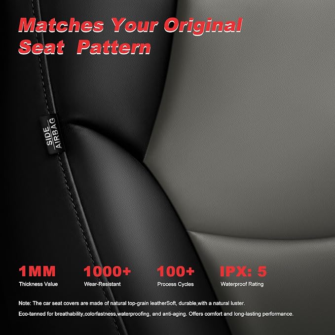 TTX LIGHTING Custom Fit for Toyota RAV4 Seat Covers 2019-2026 5-Seats | Original Seat Pattern | Full Coverage | Easy Install | Waterproof | Faux Leather | Shield Your Car Seats | All Season - Image 7