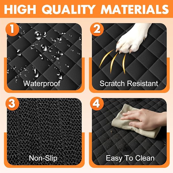 NECKORY Dog Car Seat Cover for Back Seat, Fits Cars/SUVs/Trucks, S-Black - Image 4
