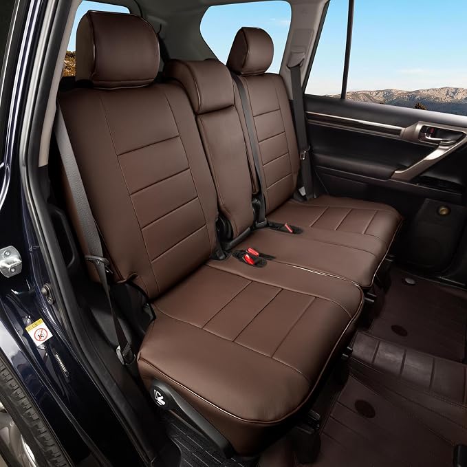 Ranaya Custom Fit Lexus Seat Covers for Lexus GX460 2012–2023 | for Base,Premium,Luxury,7-Passenger Full Set,(Fits 2nd Row Bench Seat),Waterproof Leatherette,Pet & Kid Friendly,Brown - Image 2
