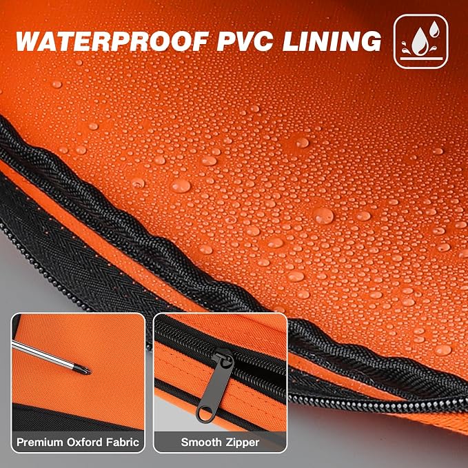 10" Small Tool Bag, Divider Zipper Pouch Tool Box Organizer | Waterproof, Heavy-duty Oxford, Smooth Zipper, Handle, Storage Case for Car Work Tool. Electrician Gift,Orange - Image 4