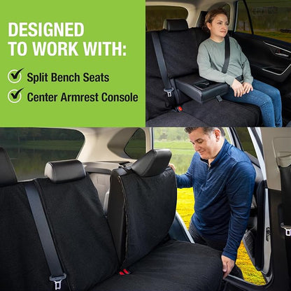 Season Guard Back Seat Towel Seat Cover for Cars; Great for After Gym Workouts, Dogs, and Outdoor Activities; Universal Fit for Cars SUVs Vans Trucks, EZ fit, Non Slip Grip, Black - Image 5