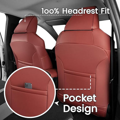 HKZ Customized Special seat Cover for Toyota Corolla (Burgundy, 2020-2022 Corolla L LE (Non-Hybrid)) - Image 3