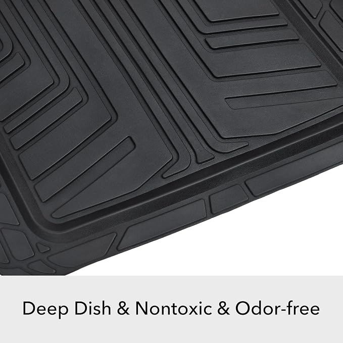 Amazon Basics 2-Piece Premium All-Season Anti-Slip Rubber Floor Mats for Cars, SUVs and Trucks, Universal Trim to Fit, Black - Image 6