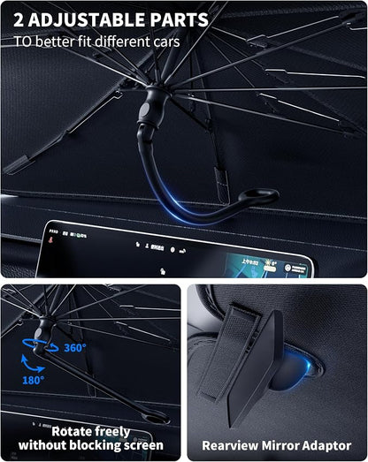 Windshield Sun Shade Umbrella for Tesla Model Y | car accessories,56 x 36 in windshield sun shade,car window shades,car sun shade windshield - Image 10