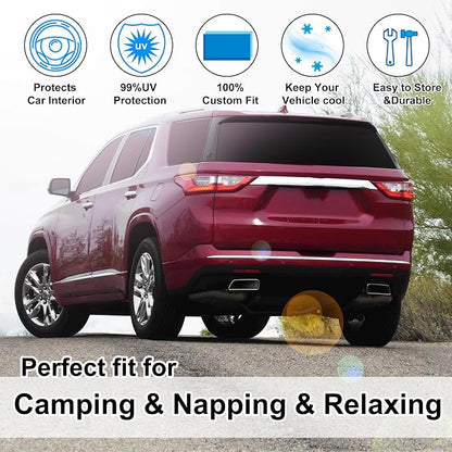 TINGLU Window Shades for Chevrolet/Chevy Traverse 2018-2023 Accessories Car Side Full Windows Rear Triangular Windshield Sun Shade Sun UV Rays & Privacy Protection for Camping,Napping&Relaxing 8PCS - Image 6