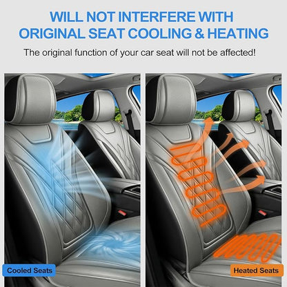 for Subaru Forester 2009-2026 Car Seat Covers, Full Set, Gray | Luxury Full Coverage Leather Seat Protectors, Waterproof Breathable, Non-Slip, Easy to Install, Airbag Compatible, All-Season - Image 8