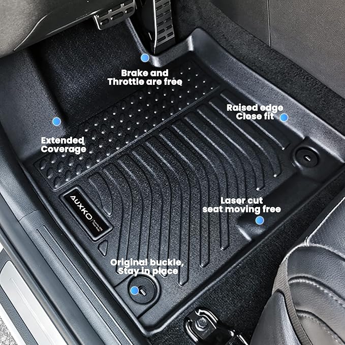 AUXKO All Weather Floor Mats for Kia Sportage Hybrid 2023 2024 2025 2026 | High Wall,All-Weather,All Season,Odorless,Anti Slip,Rain&Salt Resistant,TPE Material,Black,Accessories,Pet Friendly - Image 4