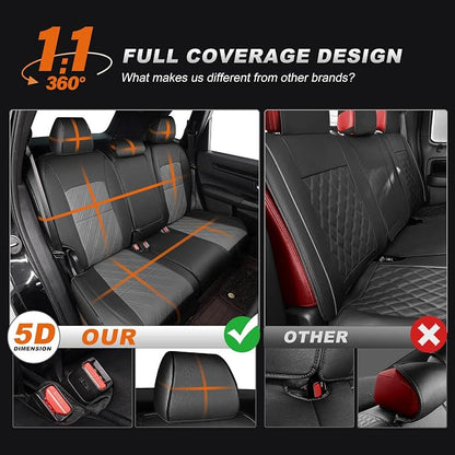 Custom Fit Seat Covers for Honda CRV: 2023 2024 2025 2026 | Full Set Faux Leather Car Seat Cover Waterproof Airbag Compatible (5 Seats,Black&Grey) - Image 6