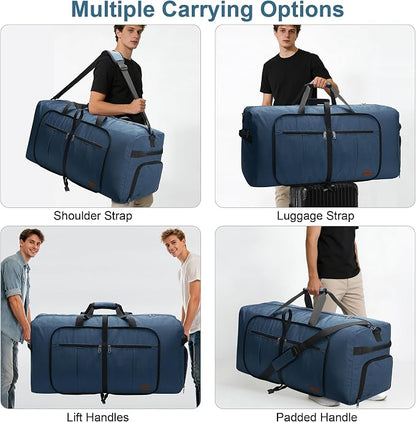 100L Travel Duffle Bag for Men, Urtala 32” Large Duffle Bag for Traveling with Shoe Compartment, Foldable Travel Duffel Bag for Men Women Waterproof & Tear Resistant (Dark Blue, EXTRA LARGE, 100L) - Image 6