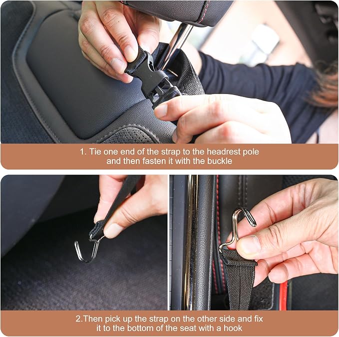 JEYODA Car Seat Organizer,Suede Leather Tissue Holder fit for Kleenex tissues, Car Seat Side Organizer for 120 Sheet Napkin, Drink, Phone, etc (Black) - Image 6