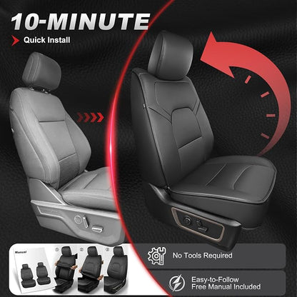 TTX LIGHTING Custom Fit Seat Covers for Dodge Ram 1500/2500/3500 2012-2026 | Heavy Duty Protection with Original Seat Pattern Waterproof Faux Leather Full Set for Truck Cab Flat Bench - Image 4
