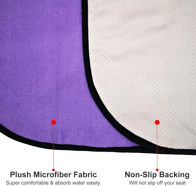 Waterproof Sweating Car Seat Cover for Post Gym Workout, Running, Swimming, Beach and Hiking, Universal Fit Non-Slip Bucket Seat Protector for Cars SUV Trucks, Machine Washable (Purple) - Image 4