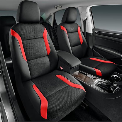 Skechers Memory Foam Car Seat Covers, Air Cool Mesh Thick Seat Covers, Car Seat Covers Front Seats Airbag Compatible, Automotive Comfort & Protection for Most Cars,Vans,Trucks, SUVs,Red - Image 4
