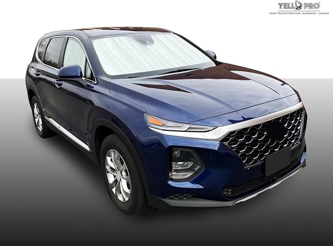 YelloPro Custom Fit Automotive Reflective Front Windshield Sunshade UV Reflector Sun Protection for 2019 2020 2021 2022 2023 Hyundai Santa Fe SUV, Plug-in Hybrid, Hybrid - Image 4
