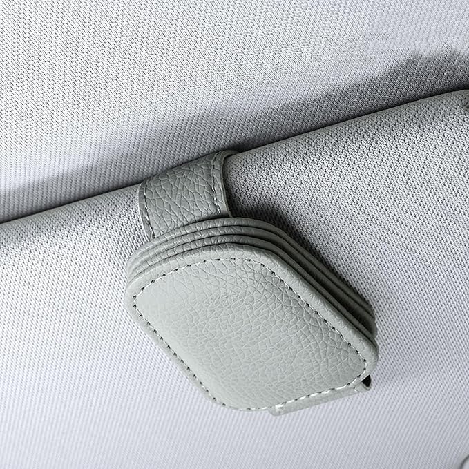 2 Pack Sunglass Holder for Car Magnetic Leather Sunglass Clip Universal Eyeglass Holder Car Visor Accessories Gray - Image 4