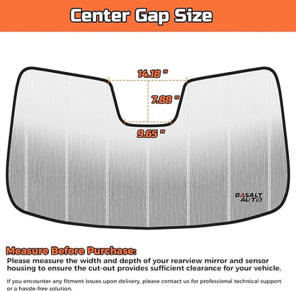 2022-2026 Grand Cherokee Windshield Sun Shade Custom Fit for 2022 2023 2024 2025 2026 Jeep Grand Cherokee Silver Reflective Foldable Front Sun Visor Sunshade Protector with Storage Bag - Image 3