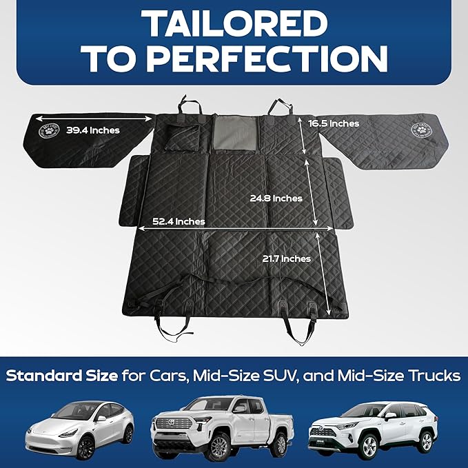 Ruff Liners Back Seat Extender for Dogs - As Seen on Shark Tank | Hard bottom adds 40% more space, holds up to 400 lbs, waterproof, machine-washable, heavy-duty Back Seat Cover for Dogs - Image 6
