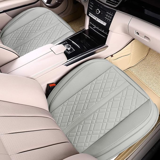 Car Seat Cover for Front Car Seat Bottom,Premium PU Leather Seat Cushion | Without Backrest with Storage Pocket,Full Wrapping Edge Works with Sedan SUV Pickup Minivan - Image 2